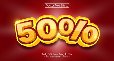 Creative 3d text 50% editable style effect template