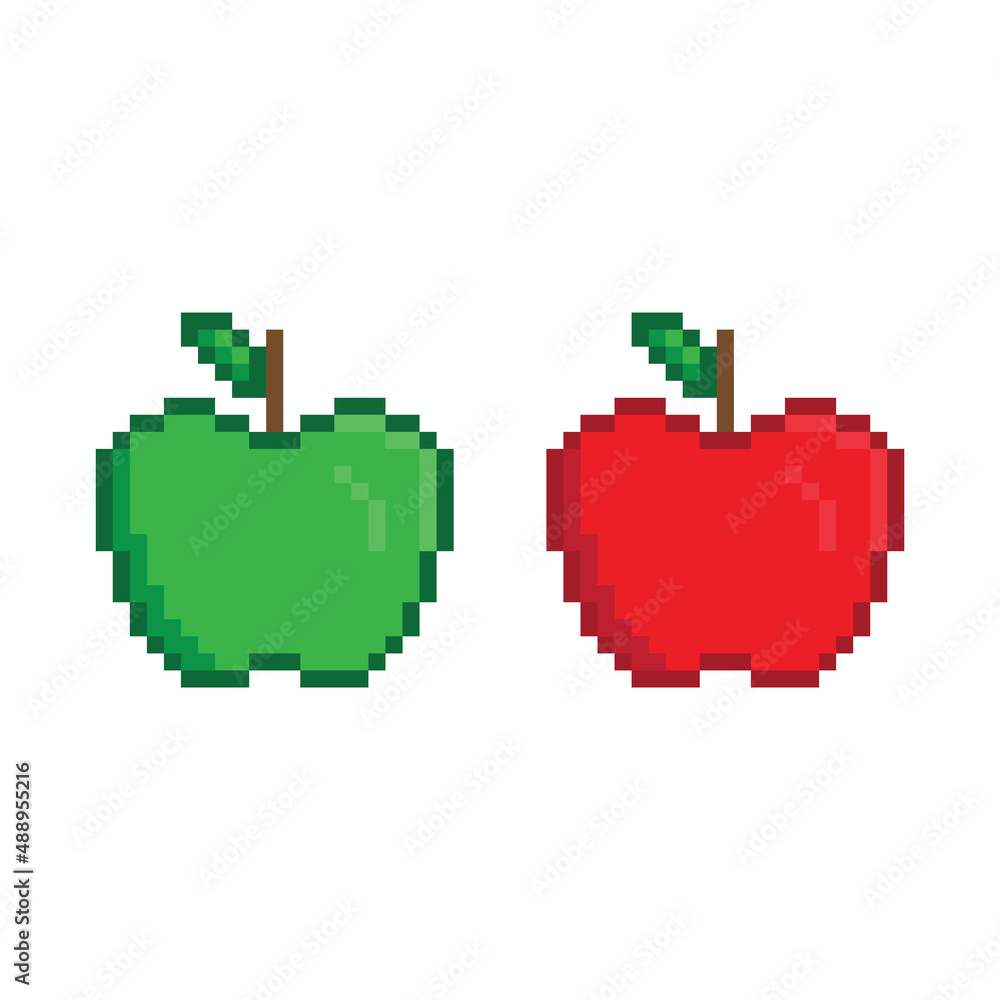 Aufkleber pixel apple icon vector pixel element for game