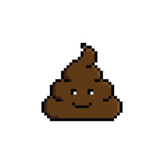 pixel  poop icon sign for 8 bit game