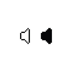 pixel  speaker volume icon vector sign for 8 bit game