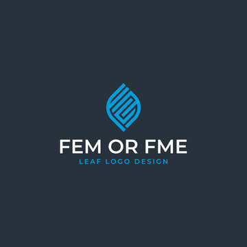 FEM OR FME LEAF LOGO DESIGN VECTOR.