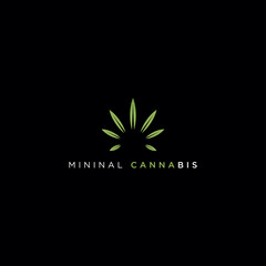 MINIMAL CANNABIS LOGO DESIGN VECTOR