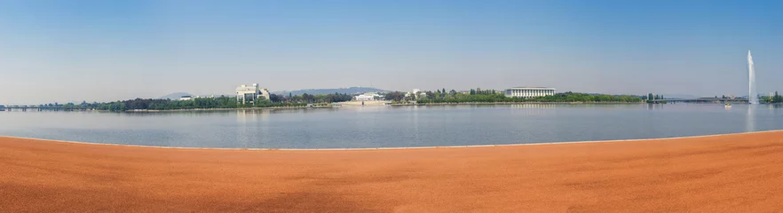 Foto auf Leinwand Government buildings and a Burley Griffin Lake in Canberra in Australia © Fyle
