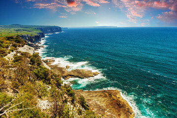 Sunset over a rocky coast in Australia