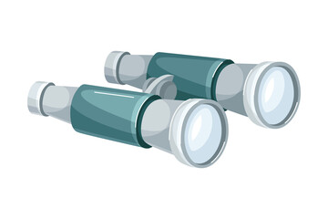 Field or marine binoculars. Optical instrument for viewing distant objects vector illustration