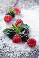 Berries with snow
