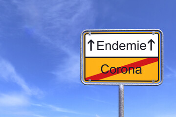 Ortsschild - Ortstafel - Corona - Endemie - Himmel - Wolken