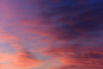 Colorful dramatic sky. Nature background. Soft focus