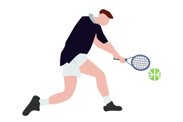 Obraz na płótnie Canvas Young man playing tennis. Vector illustration. tennis player