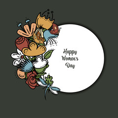 Flowers Frame Card Women's Day