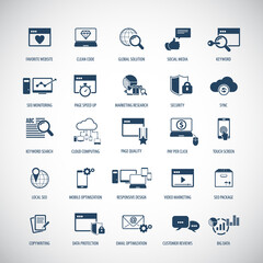 Set of SEO and Development icons	