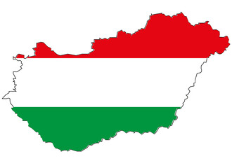 Country Hungary territory on white background is insulated