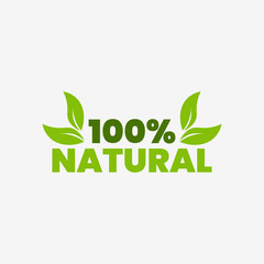 Made with Natural ingredients eco green label sticker - Vector Illustration