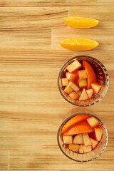 Concept of alcohol drink with Sangria, space for text