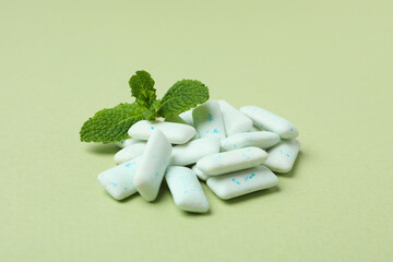 Concept of chewing or bubble gum, close up