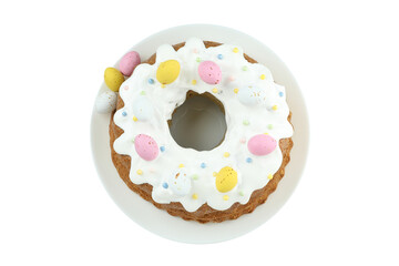 Concept of Easter food isolated on white background
