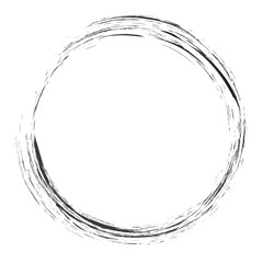 Circle brush stroke vector isolated on white background. Black enso zen circle brush stroke. For stamp, seal, ink and paintbrush design template. Grunge hand drawn circle shape, vector illustration