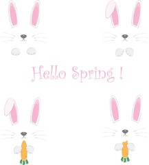 Cute Easter bunny. Vector illustration for spring season. 