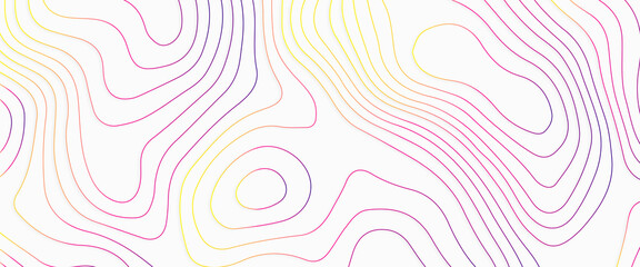Abstract stylized topographic contour elevation in lines and contours, vector illustration of topographic line contour map.