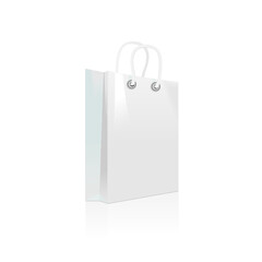 White shopping bags isolated on a white background