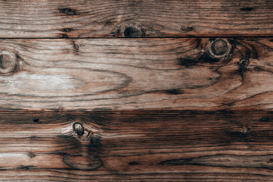 Wood texture background, weathered brown plank from barn