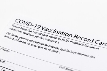 Covid 19 vaccination record card for individual use during the covid 19 coronavirus global pandemic - Image