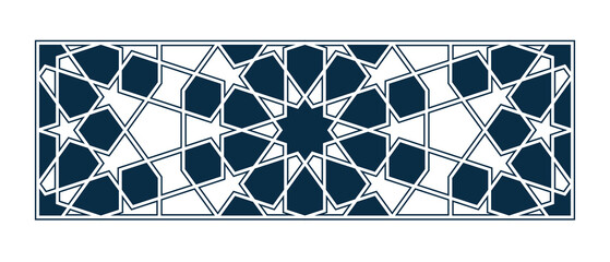 Geometric Islamic Mosaic Pattern for decoration greeting card or interior. Vector Illustration. © Nataly-Nete
