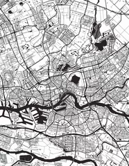 Crédence de cuisine en verre imprimé Rotterdam Rotterdam City Map