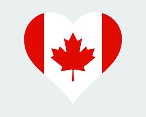 Canada Heart Flag. Canadian Love Shape Country Nation National Flag. Canada Banner Icon Sign Symbol. EPS Vector Illustration.
