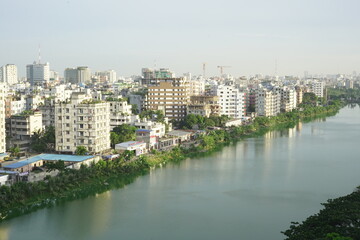 Naklejka premium The megacity in Bangladesh