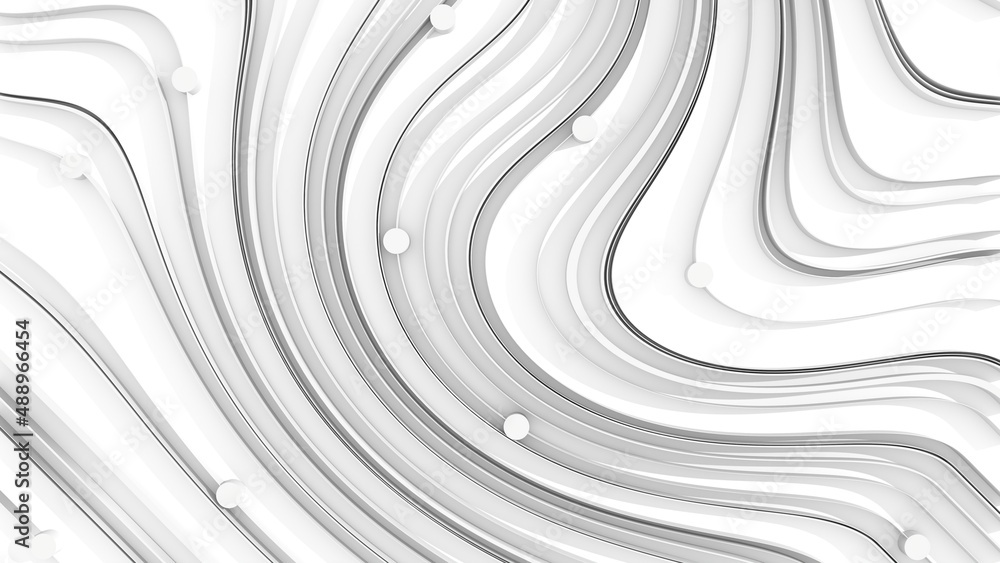 Wall mural abstract background with stripes or curved lines. 3d render