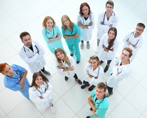 Fototapeta na wymiar large group of interns doctors looking at the camera