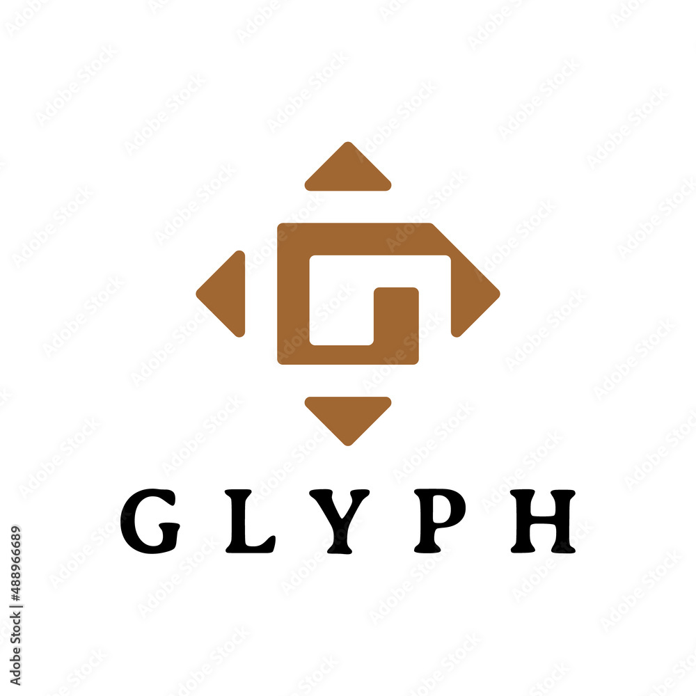 Sticker letter g glyph logo design