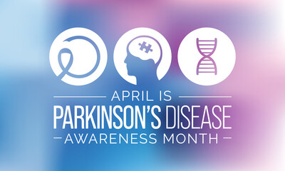 Parkinson's Disease awareness month is observed every year in April, is a brain disorder that leads to shaking, stiffness, and difficulty with walking, balance, and coordination. Vector illustration