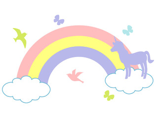夢かわいい虹のイラスト