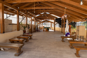 The courtyard of the Sisters of Nazareth Convent near the Church Of Annunciation in Nazareth, northern Israel