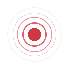 Radar signal and sonar sound wave flat vector illustration.
