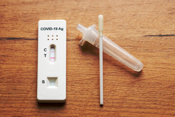 Positive Antigen Rapid Test for Coronavirus.
