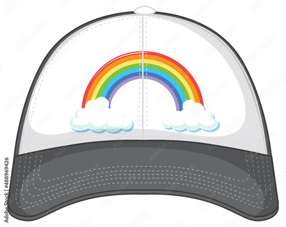 Poster A grey cap with rainbow pattern