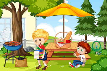 Obraz na płótnie Canvas Scene with children in the park