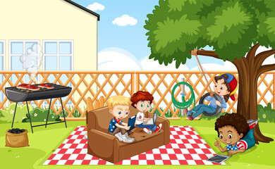 Scene with children in the park