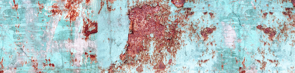 Abstract grunge rusty blue colored metal iron texture pattern background