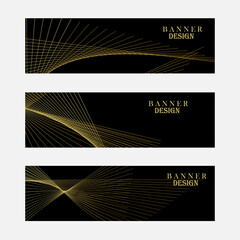 Set of black and gold banner design