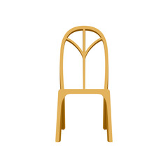 Wooden chair vector icon. Flat vector illustration of an empty kitchen chair front view