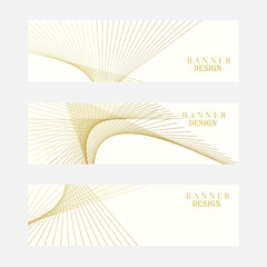 Set of white and gold banner design