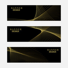 Set of black and gold banner design