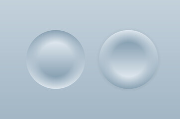 Buttons for user interface, simple circle 3D modern design for mobile, web, social media, business.