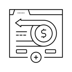 money back line icon vector illustration