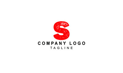 Letter S premium logo design with brush texture on it.