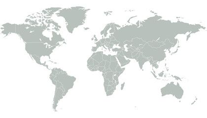 Fototapeta na wymiar World map. Silhouette map. 